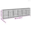 Horganyzott vas gabion kosár fedéllel 600 x 50 x 150 cm