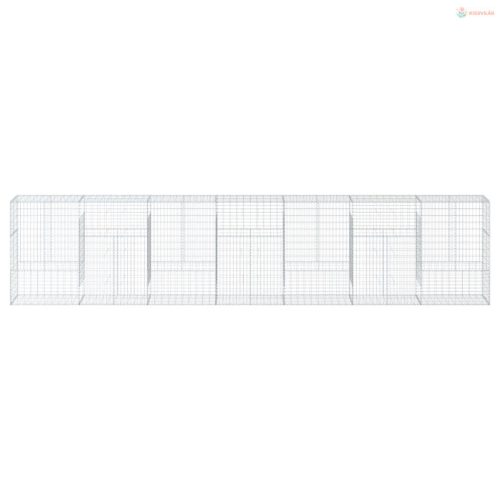 Horganyzott vas gabion kosár fedéllel 700 x 50 x 150 cm