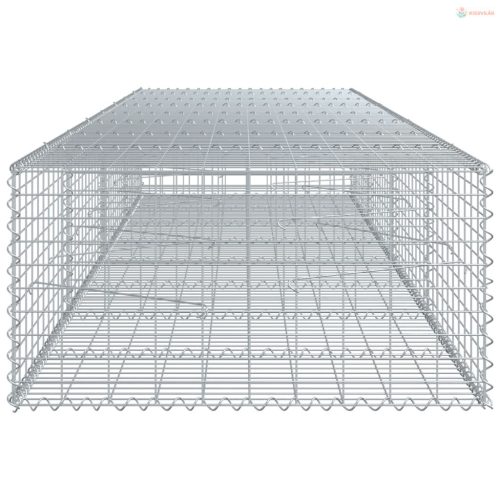 Horganyzott vas gabion kosár fedéllel 400 x 100 x 50 cm