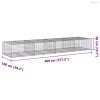 Horganyzott vas gabion kosár fedéllel 400 x 100 x 50 cm