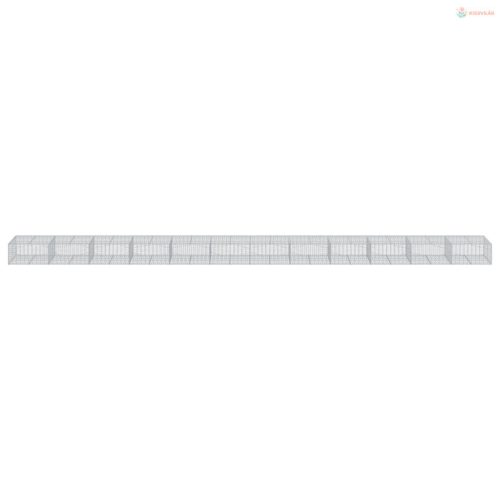 Horganyzott vas gabion kosár fedéllel 1200 x 100 x 50 cm
