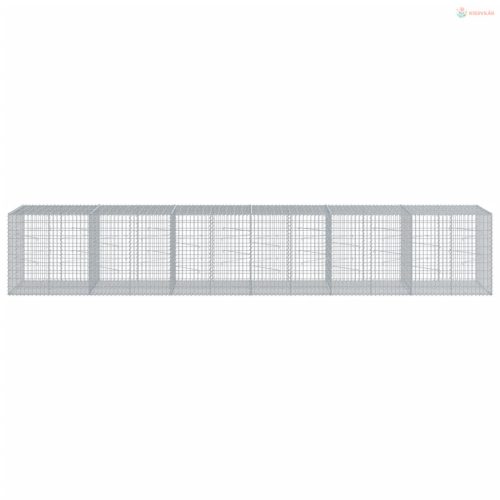 Horganyzott vas gabion kosár fedéllel 600 x 100 x 100 cm