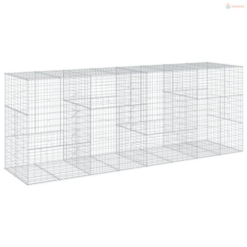 Horganyzott vas gabion kosár fedéllel 400 x 100 x 150 cm