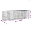 Horganyzott vas gabion kosár fedéllel 500 x 100 x 150 cm