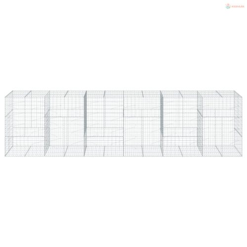 Horganyzott vas gabion kosár fedéllel 600 x 100 x 150 cm