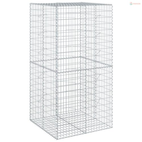 Horganyzott vas gabion kosár fedéllel 100 x 100 x 200 cm