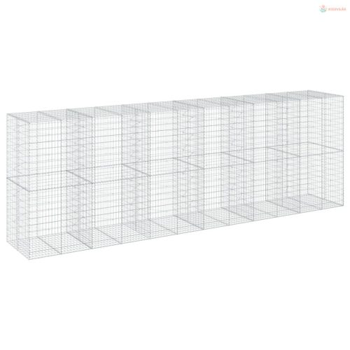 Horganyzott vas gabion kosár fedéllel 600 x 100 x 200 cm