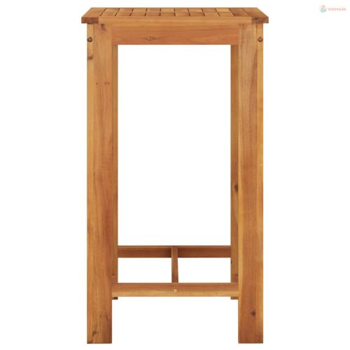 3 részes barna tömör akácfa és polyrattan kerti bárszett