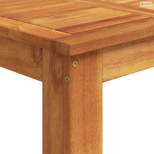 3 részes szürke tömör akácfa és polyrattan kerti bárszett