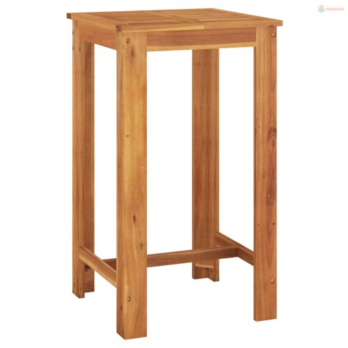 5 részes barna tömör akácfa és polyrattan kerti bárszett