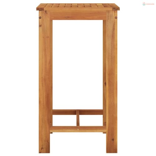 5 részes fekete tömör akácfa és polyrattan kerti bárszett