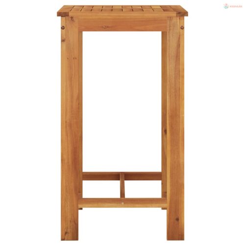 5 részes szürke tömör akácfa és polyrattan kerti bárszett