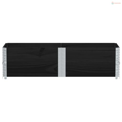 Fekete tömör fenyőfa kerti növénytartó 150 x 50 cm