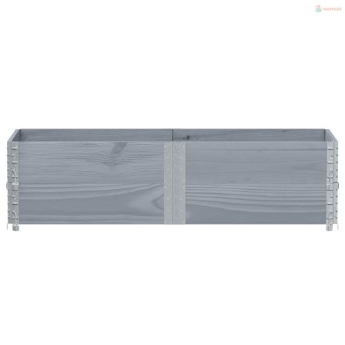 Szürke tömör fenyőfa kerti növénytartó 150 x 50 cm