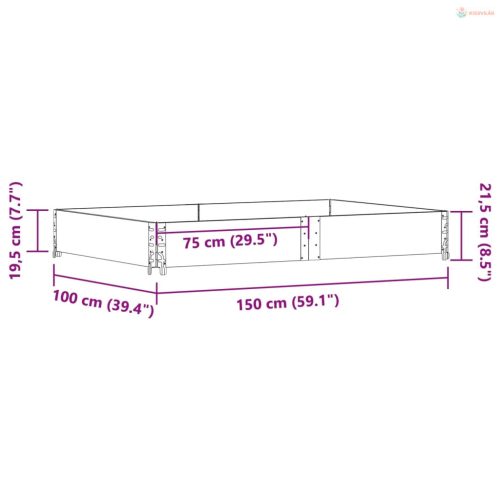 Tömör fenyőfa kerti virágláda 150 x 00 cm