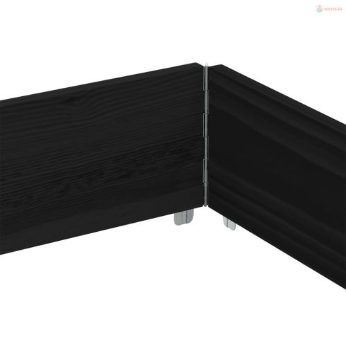 Fekete tömör fenyőfa kerti növénytartó 150 x 100 cm