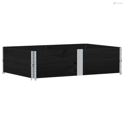 Fekete tömör fenyőfa kerti növénytartó 150 x 100 cm