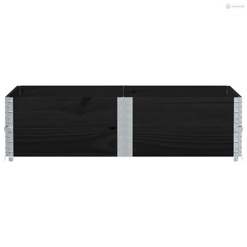 Fekete tömör fenyőfa kerti növénytartó 150 x 100 cm