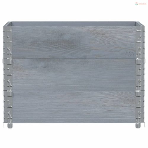 Szürke tömör fenyőfa kerti növénytartó 80 x 60 cm