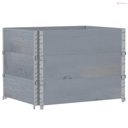 Szürke tömör fenyőfa kerti növénytartó 80 x 60 cm