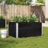 Fekete tömör fenyőfa kerti növénytartó 120 x 80 cm