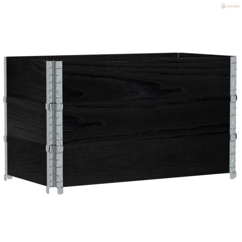 Fekete tömör fenyőfa kerti növénytartó 100 x 50 cm
