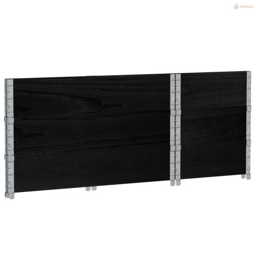 Fekete tömör fenyőfa kerti növénytartó 100 x 50 cm