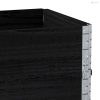 Fekete tömör fenyőfa kerti növénytartó 100 x 50 cm