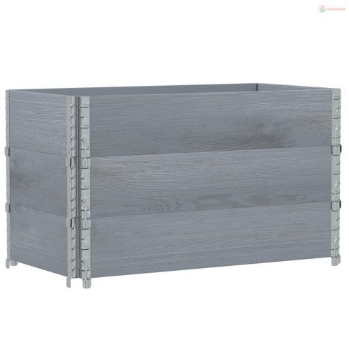 Szürke tömör fenyőfa kerti növénytartó 100 x 50 cm