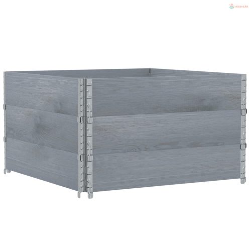 Szürke tömör fenyőfa kerti növénytartó 100 x 100 cm