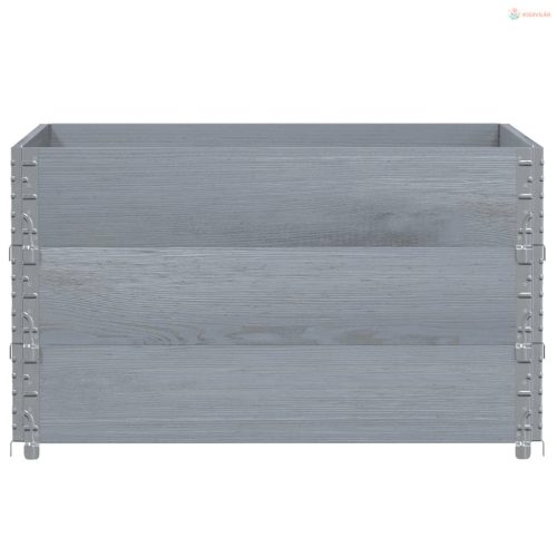 Szürke tömör fenyőfa kerti növénytartó 100 x 100 cm