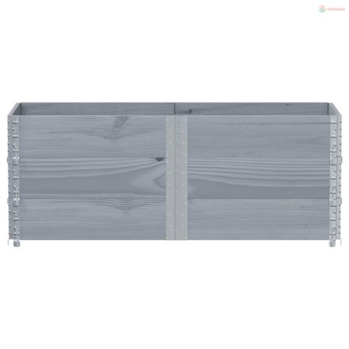 Szürke tömör fenyőfa kerti növénytartó 150 x 50 cm