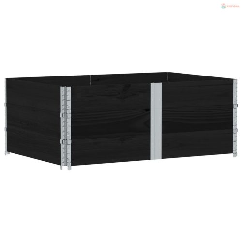 Fekete tömör fenyőfa kerti növénytartó 150 x 100 cm