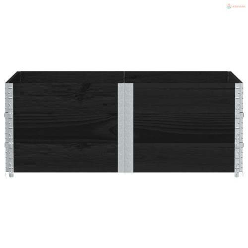 Fekete tömör fenyőfa kerti növénytartó 150 x 100 cm