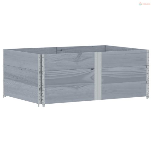 Szürke tömör fenyőfa kerti növénytartó 150 x 100 cm