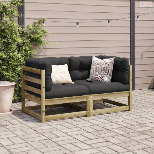 2 részes impregnált fenyőfa kerti kanapészett