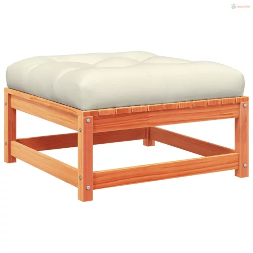 4 részes viaszbarna tömör fenyőfa kerti ülőgarnitúra párnával