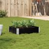 Fekete tömör fenyőfa kerti növénytartó 80 x 60 cm