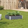 Szürke tömör fenyőfa kerti növénytartó 80 x 60 cm