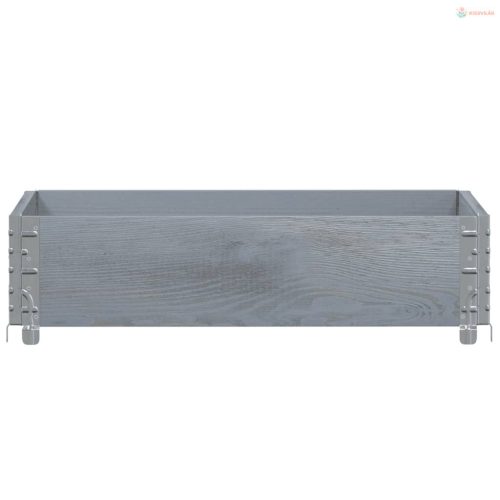 Szürke tömör fenyőfa kerti növénytartó 80 x 60 cm