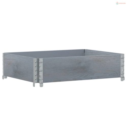 Szürke tömör fenyőfa kerti növénytartó 80 x 60 cm