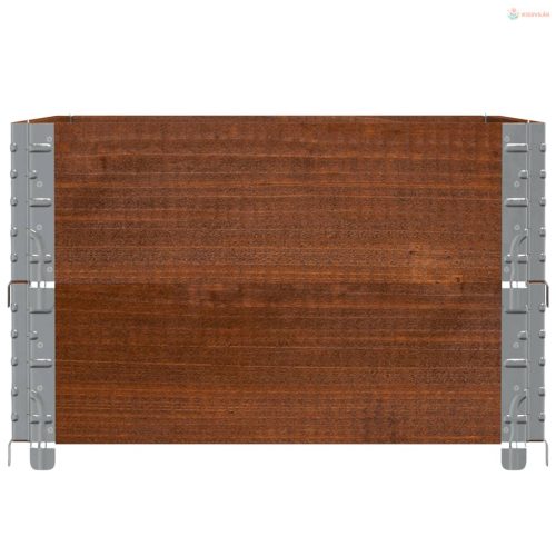 Barna tömör fenyőfa kerti növénytartó 80 x 60 cm