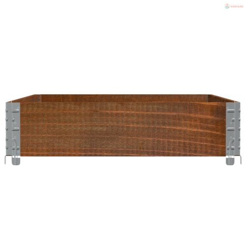 Barna tömör fenyőfa kerti növénytartó 120 x 80 cm