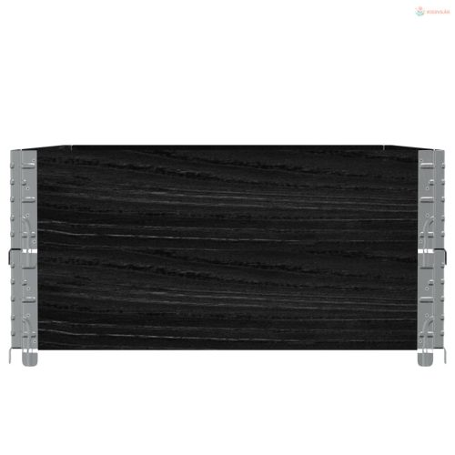 Fekete tömör fenyőfa kerti növénytartó 120 x 80 cm