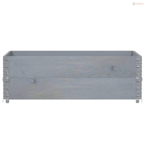 Szürke tömör fenyőfa kerti növénytartó 120 x 80 cm