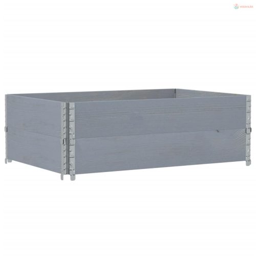 Szürke tömör fenyőfa kerti növénytartó 120 x 80 cm