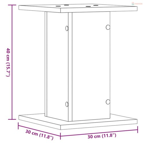 2 db antik fa színű szerelt fa növénytartó állvány 30x30x40 cm
