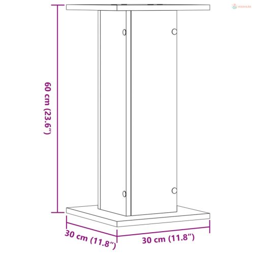 2 db fehér szerelt fa növénytartó állvány 30 x 30 x 60 cm
