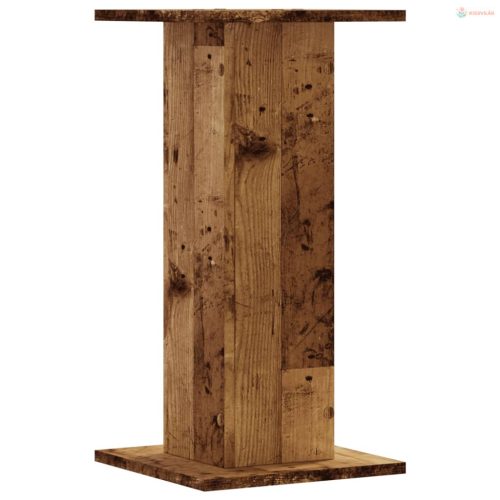 2 db antik fa színű szerelt fa növénytartó állvány 30x30x60 cm