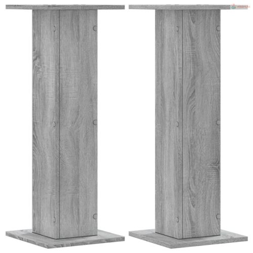 2 db szürke sonoma szerelt fa növénytartó állvány 30x30x80 cm